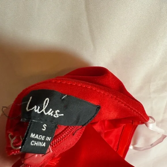Lulus Red Strapless Gown Dress S NWT Side Cutout Formal Maxi Evening Prom - Picture 6 of 7